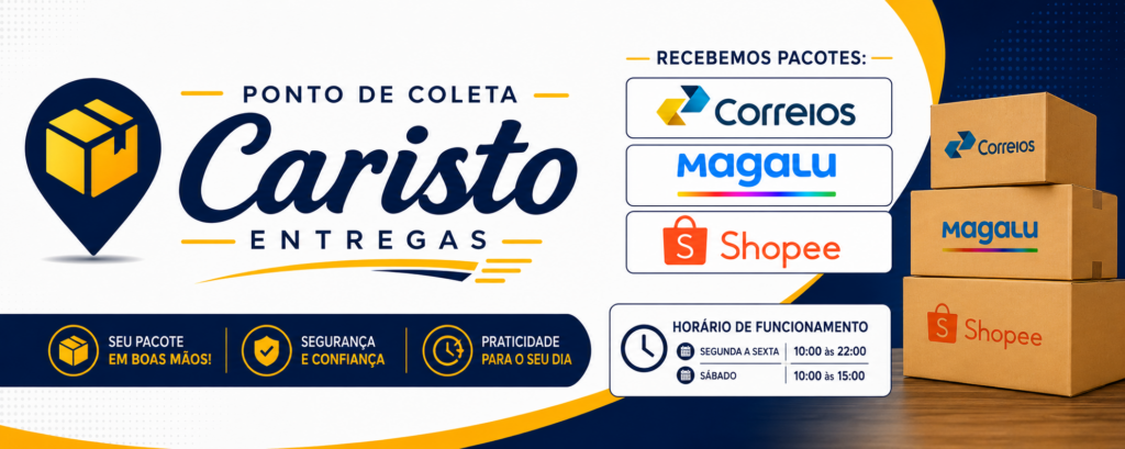 Logo Caristo Entregas - Ponto de Coleta Oficial Shopee, Correios e Magalu na Cidade Líder e COHAB 1, Zona Leste de São Paulo.
